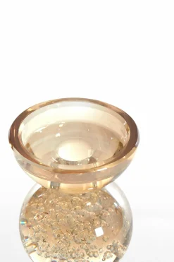 Light en Living Kaarsenhouder Ø10x26,5 cm ITINGA glas bubbel amber New
