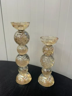Light en Living Kaarsenhouder Ø10x26,5 cm ITINGA glas bubbel amber New