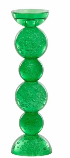 Light en Living Kaarsenhouder Ø9,5x34 cm ITINGA glas bubbel groen New