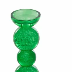 Light en Living Kaarsenhouder Ø9,5x34 cm ITINGA glas bubbel groen New