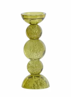Light en Living Kaarsenhouder Ø10x26,5 cm ITINGA glas bubbel olijfgroen Online