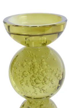 Light en Living Kaarsenhouder Ø10x26,5 cm ITINGA glas bubbel olijfgroen Online