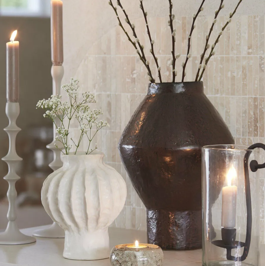 Light en Living Kandelaar Ø14x43 VICARI crème Discount