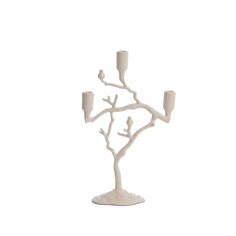 Light en Living Kandelaar 3L 26x11x42 cm JARDIA creme Outlet