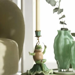 Light en Living Kandelaar Kandelaar 15x15x24 cm FROG groen+bronscm BIRD mat zwart - Copy Sale