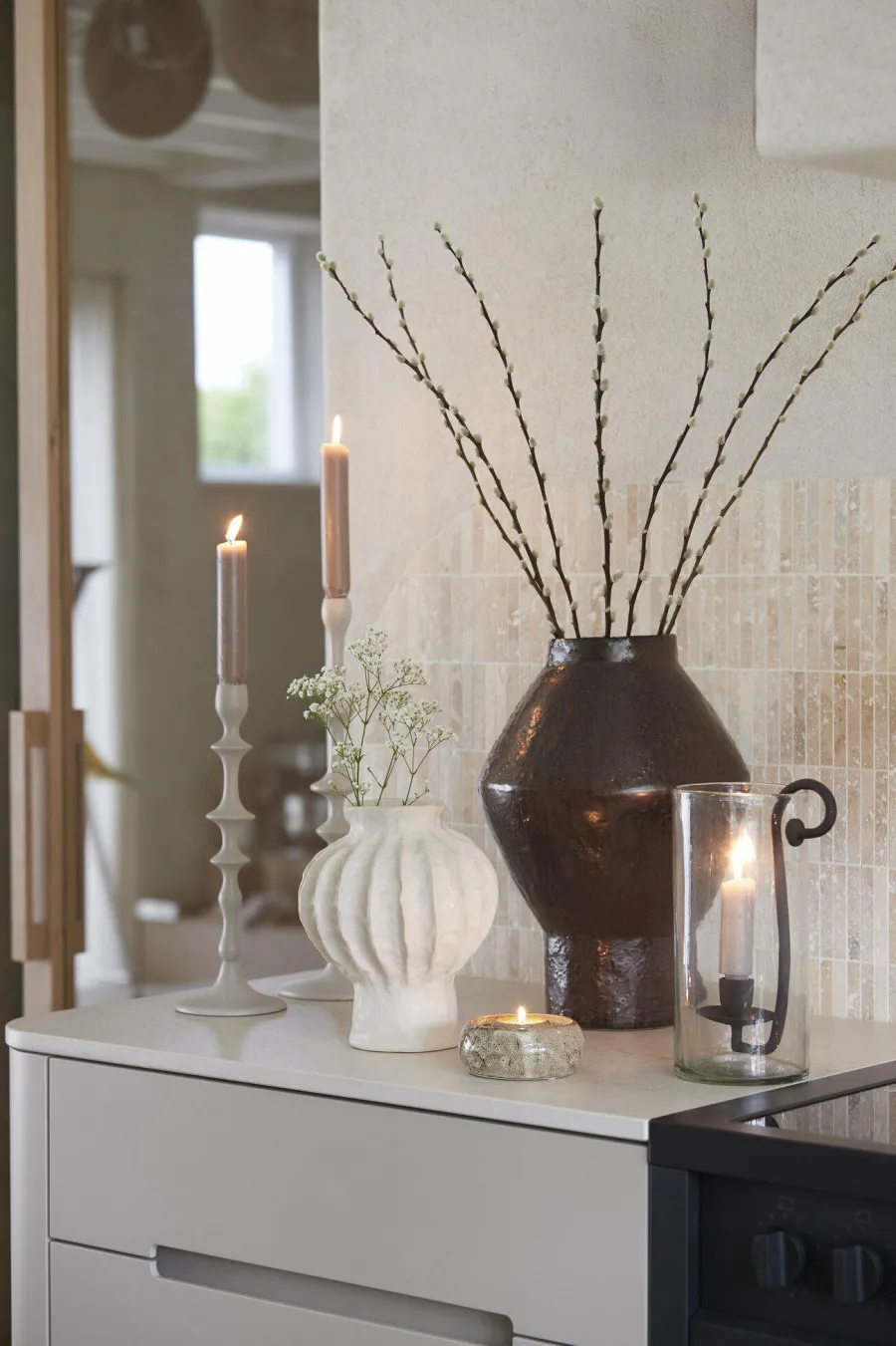 Light en Living Kandelaar Ø12x36 cm VICARI crème Online