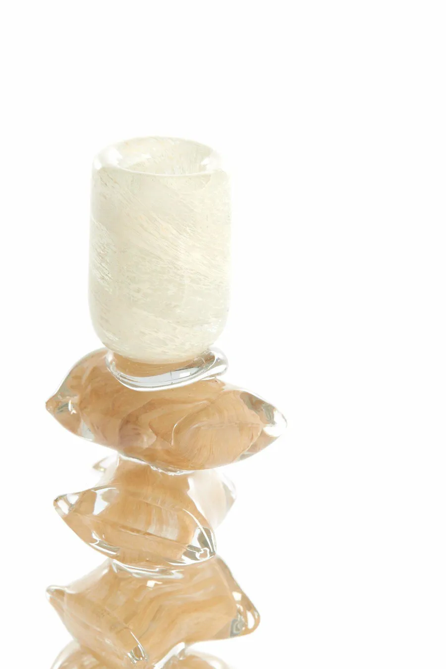 Light en Living Kandelaar Ø11,5X35 Cm ESTINA creme+bruin New