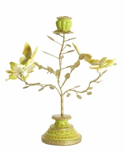 Light en Living Kandelaar 35,5x18x37,5 cm BUTTERFLY lichtgroen+lichtgoud Online