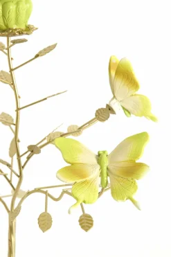 Light en Living Kandelaar 35,5x18x37,5 cm BUTTERFLY lichtgroen+lichtgoud Online