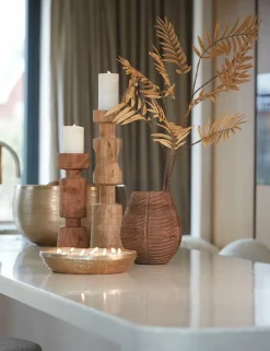 Light en Living Kandelaar EXUMAS hout bruin - 2 maten Clearance