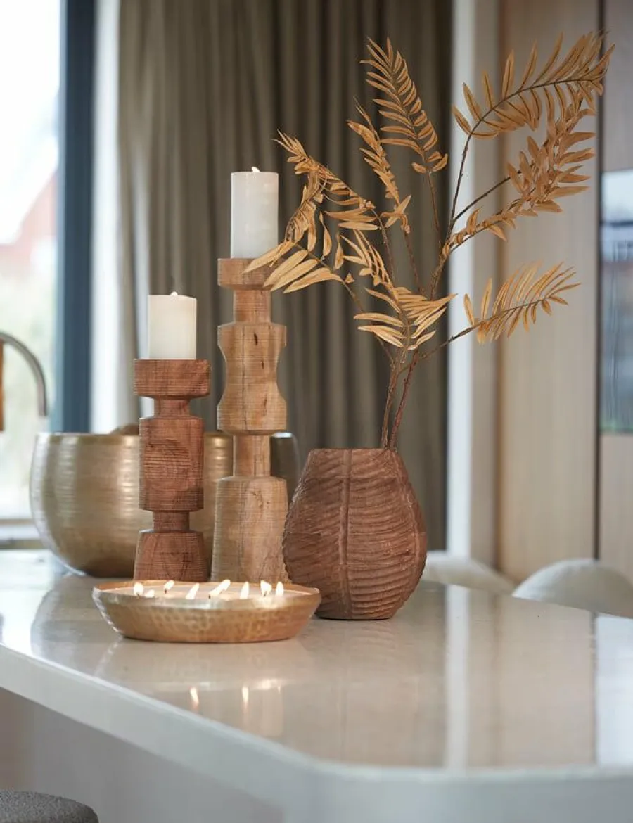 Light en Living Kandelaar EXUMAS hout bruin - 2 maten Clearance