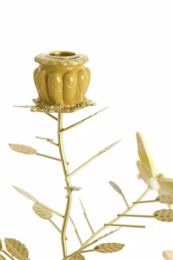 Light en Living Kandelaar 35,5x18x37,5 cm BUTTERFLY lichtroze+lichtgoud New