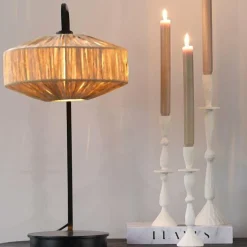 Light en Living Kap 31-31-16 cm BILJANA raffia naturel Discount