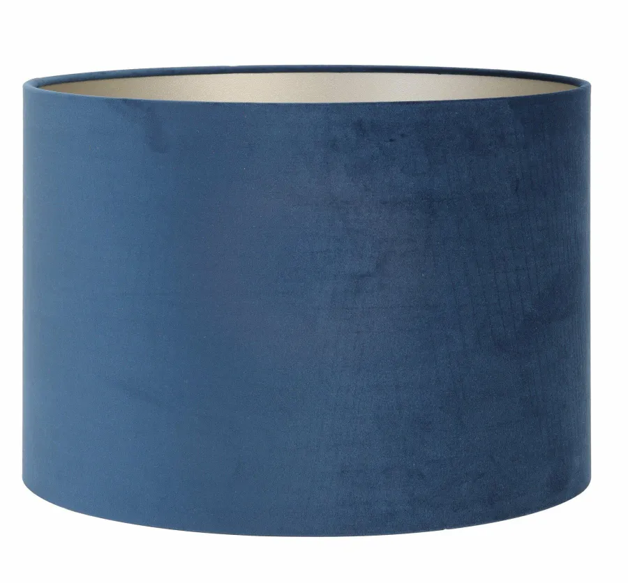 Light en Living Kap cilinder 35-35-30 cm VELOURS petrol blauw Best
