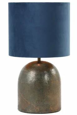 Light en Living Kap cilinder 35-35-30 cm VELOURS petrol blauw Best