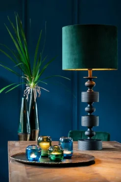 Light en Living Kap cilinder VELOURS dutch green - Diverse maten Discount