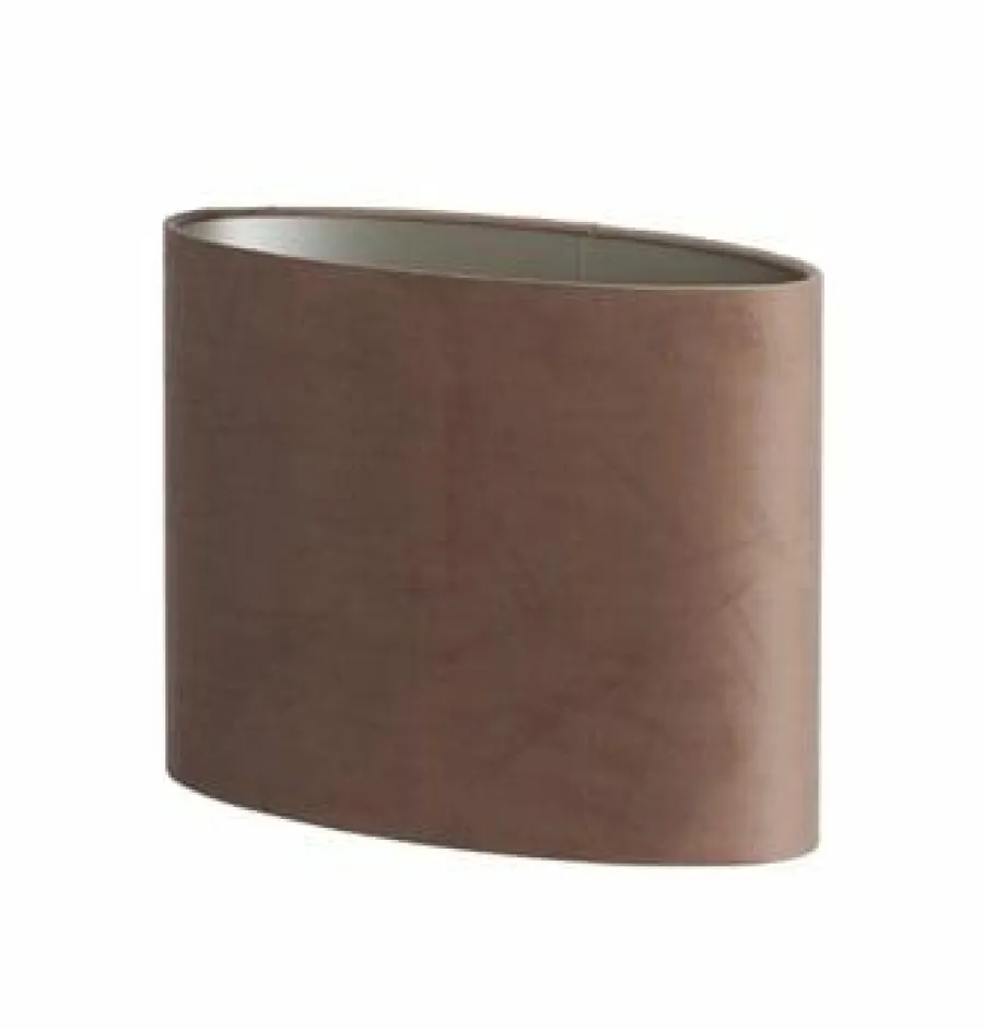 Light en Living Kap ovaal recht smal 38x17,5x28 cm VELOURS chocolade bruin Discount