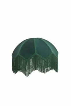 Light en Living Kap Ø35x26 cm MALACIA velvet groen Outlet