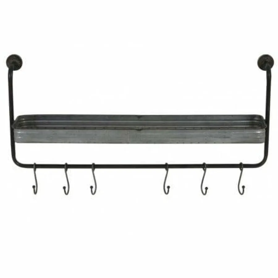 Light en Living Kapstok 6 haaks 79x16x32 cm GIBARA zink Online