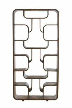 Light en Living Kast open 100x30x200 cm LABARE grijs-donker bruin Hot