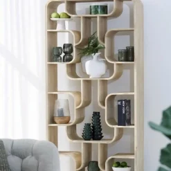 Light en Living Kast open 100x30x200 cm LABARE mat naturel Online