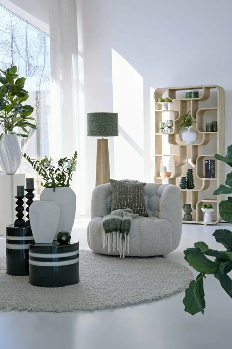Light en Living Kast open 100x30x200 cm LABARE mat naturel Online