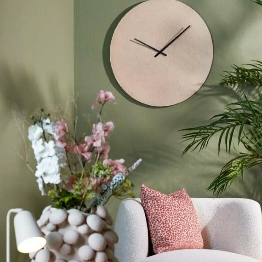 Light en Living Klok Ø74 cm LICOLA mat zand+licht bruin gespikkeld Online