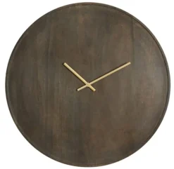 Light en Living Klok Ø56 cm VETI mango hout donker bruin+goud Online