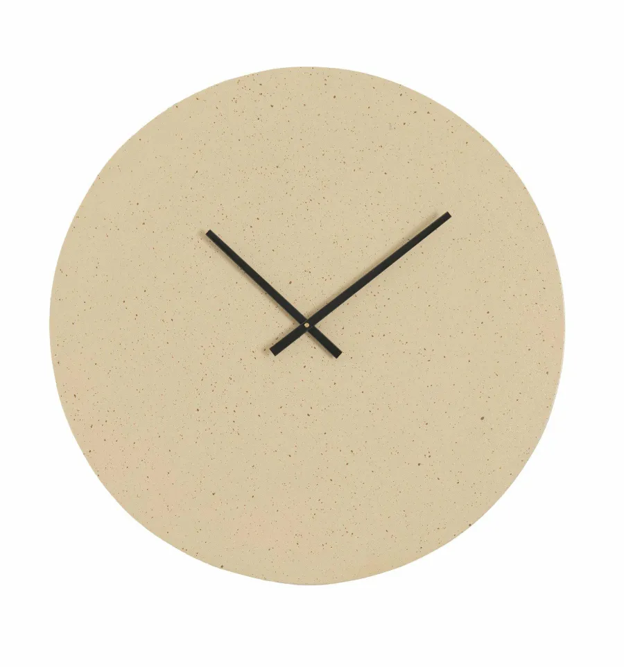 Light en Living Klok Ø59 cm LICOLA mat zand+licht bruin gespikkeld New