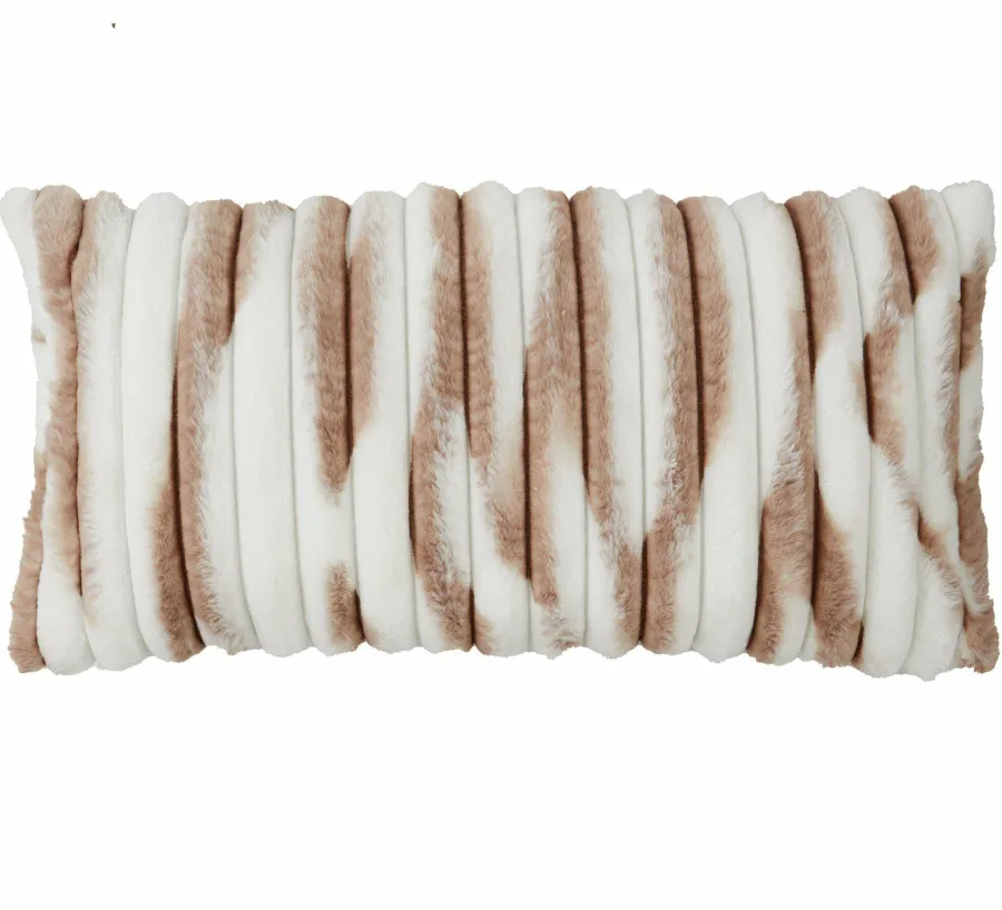 Light en Living Kussen 60x30 cm MABLY velvet crème-bruin Clearance