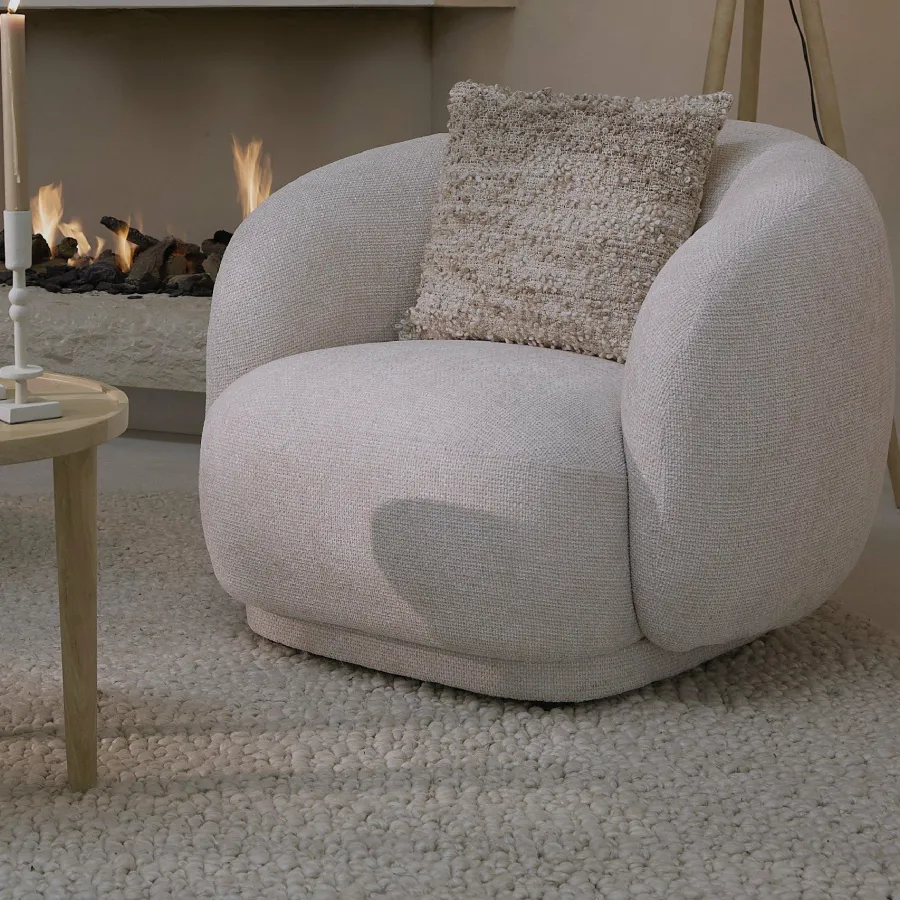 Light en Living Kussen 45x45 cm MEZOKI bouclé light brown Best