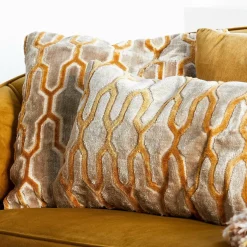 Light en Living Kussen 45x45 cm JEMBANA velvet zand+okergeel Hot