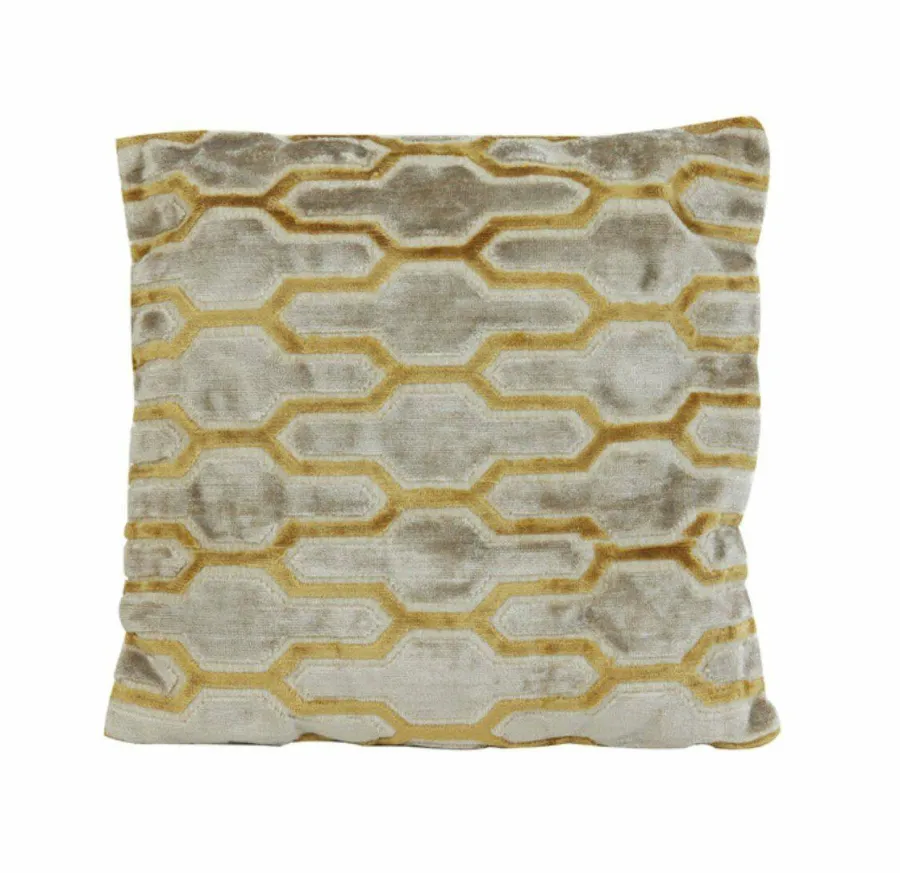 Light en Living Kussen 45x45 cm JEMBANA velvet zand+okergeel Hot