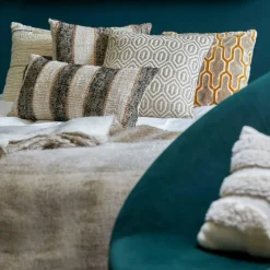 Light en Living Kussen 45x45 cm JEMBANA velvet zand+okergeel Hot
