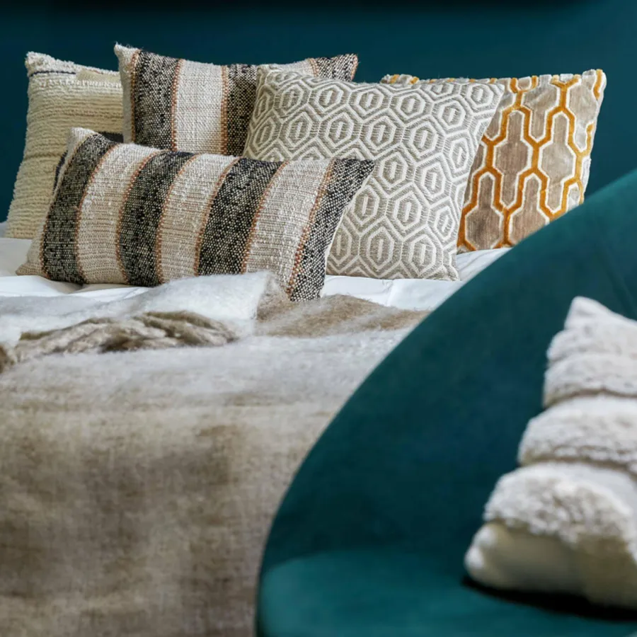 Light en Living Kussen 45x45 cm JEMBANA velvet zand+okergeel Hot