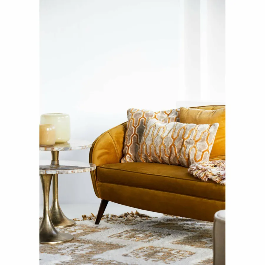 Light en Living Kussen 45x45 cm JEMBANA velvet zand+okergeel Hot