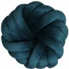 Light en Living Kussen 33x33 cm KNOT velvet petrol New