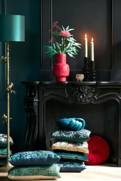 Light en Living Kussen 33x33 cm KNOT velvet petrol New