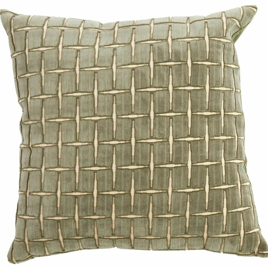 Light en Living Kussen 45x45 cm ROMAIN groen-wit Best