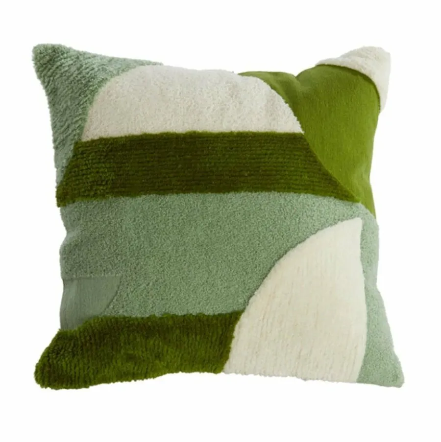 Light en Living Kussen 45x45 cm TOFNA groen+wit Clearance