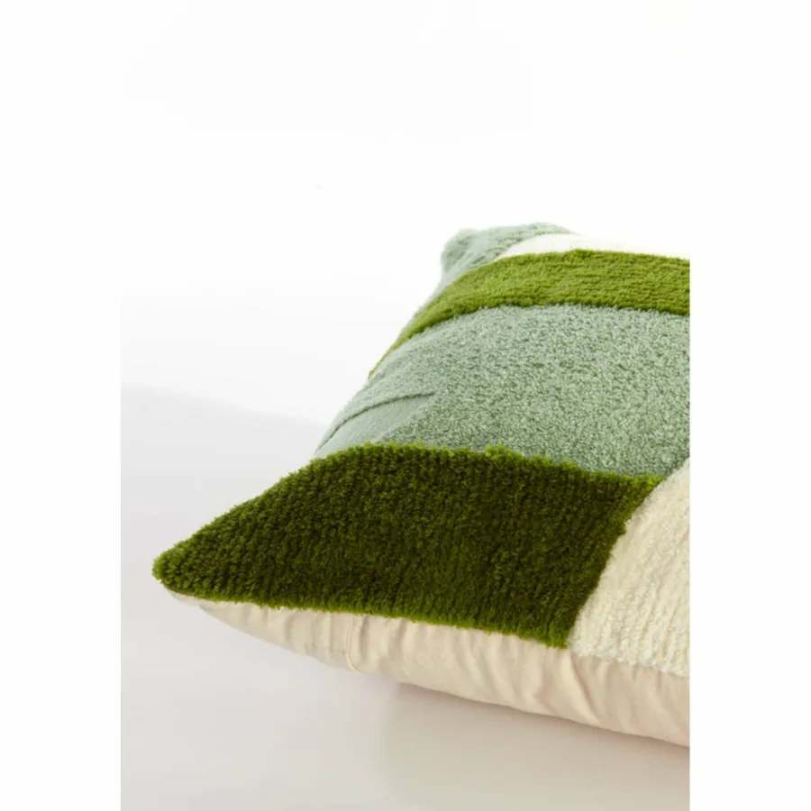 Light en Living Kussen 45x45 cm TOFNA groen+wit Clearance