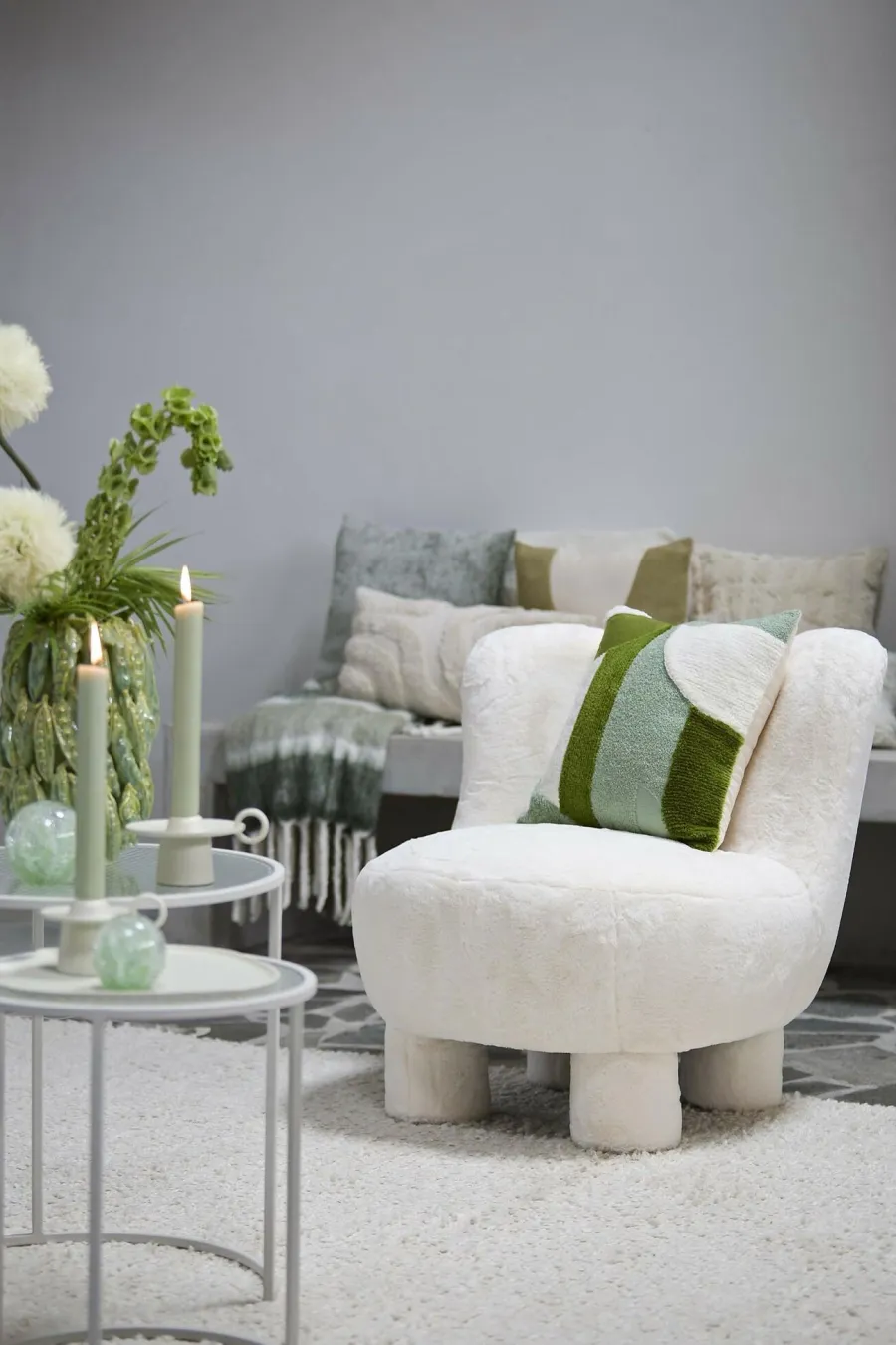 Light en Living Kussen 45x45 cm TOFNA groen+wit Clearance