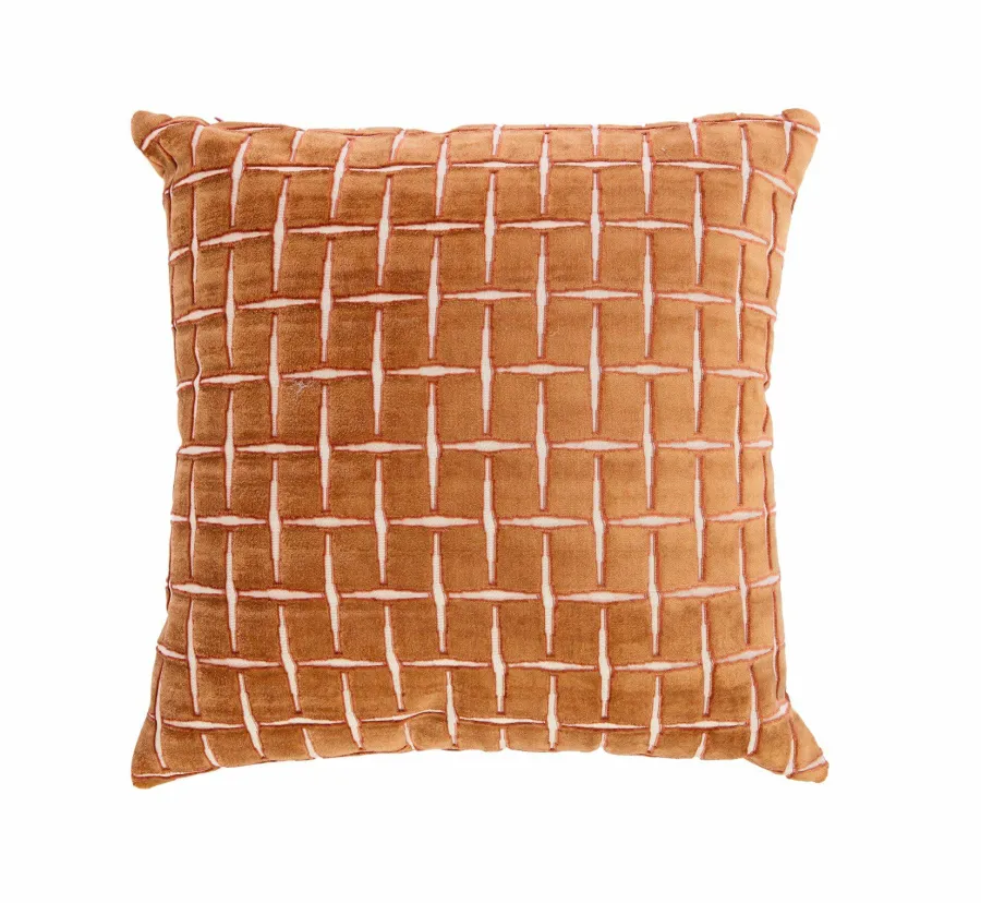 Light en Living Kussen 45x45 cm ROMAIN oranje-wit Hot