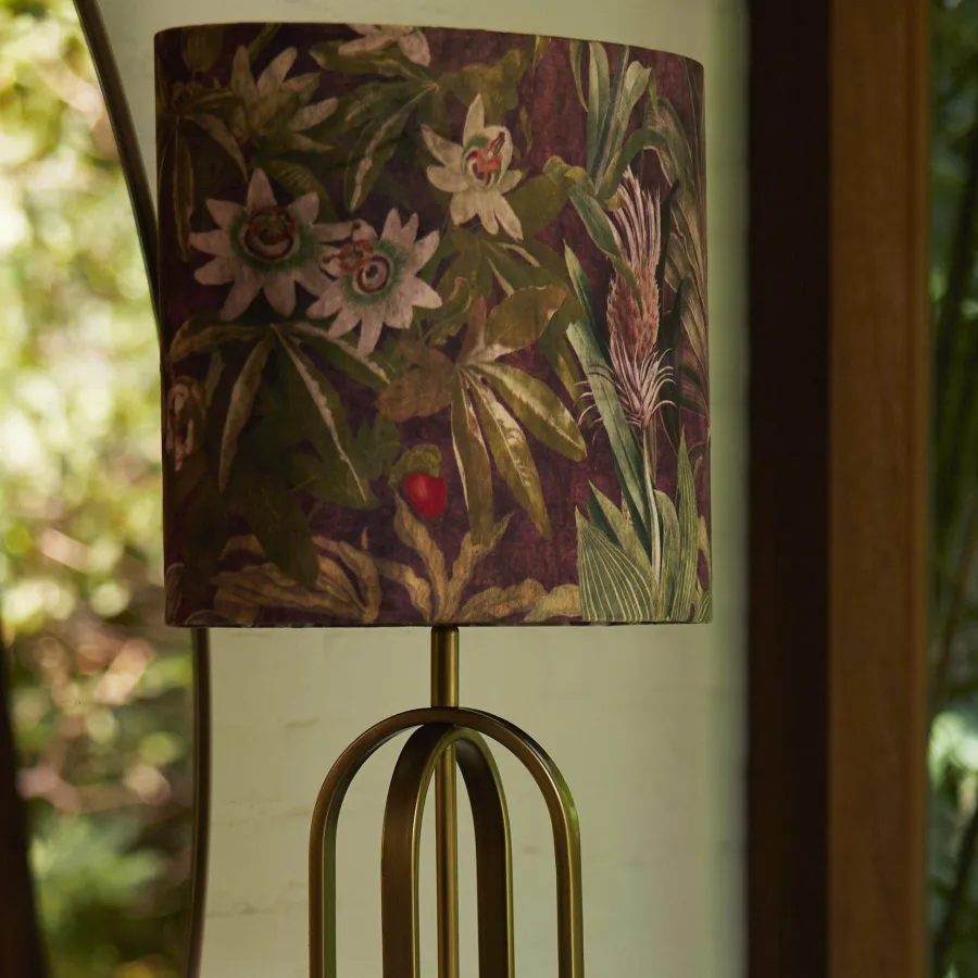Light en Living Lampenkap ovaal recht smal 38-17,5-28 cm PASSION paars New