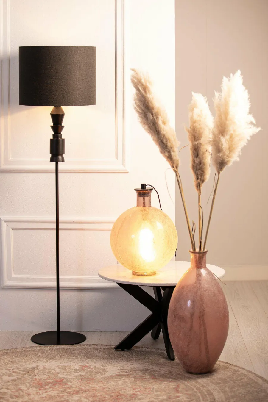 Light en Living Lampenkap cilinder 40-40-30 cm LIVIGNO zwart Best