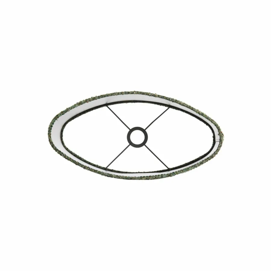 Light en Living Lampenkap ovaal recht smal 38-17,5-28 cm OSIRE groen Clearance