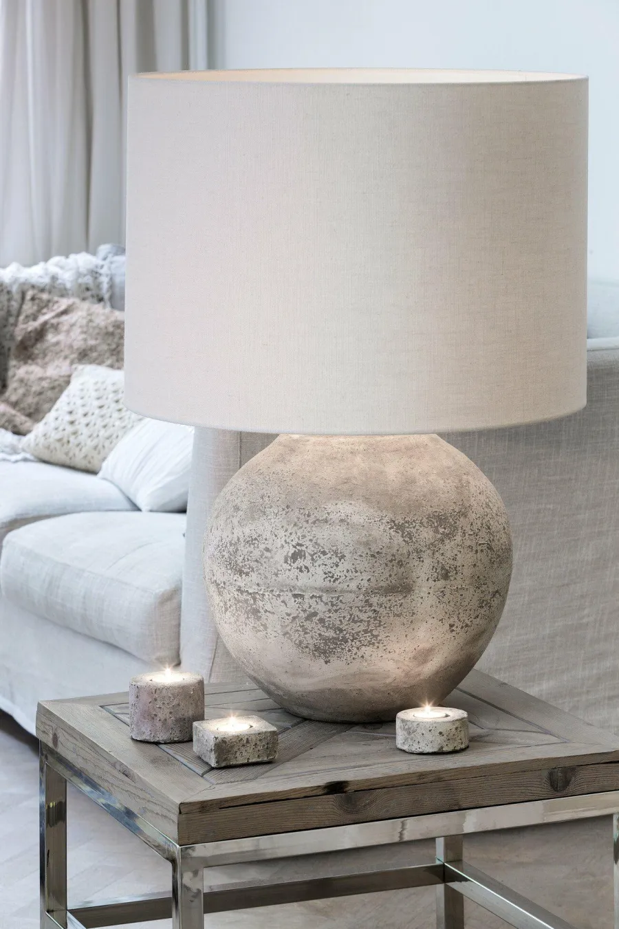Light en Living Lampenkap cilinder 50-50-38 cm LIVIGNO eiwit New