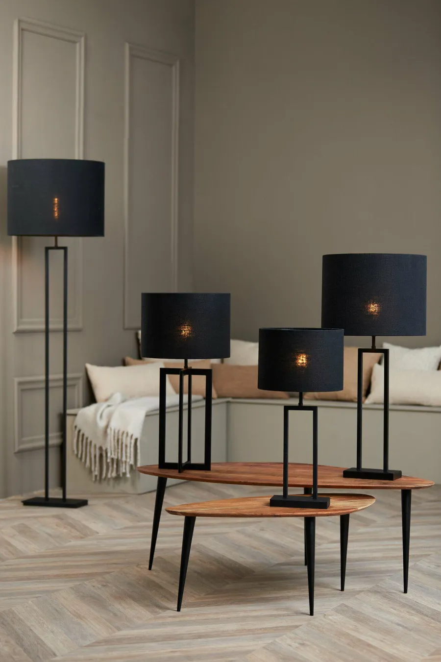 Light en Living Lampenkap cilinder 30-30-21 cm LIVIGNO zwart Discount