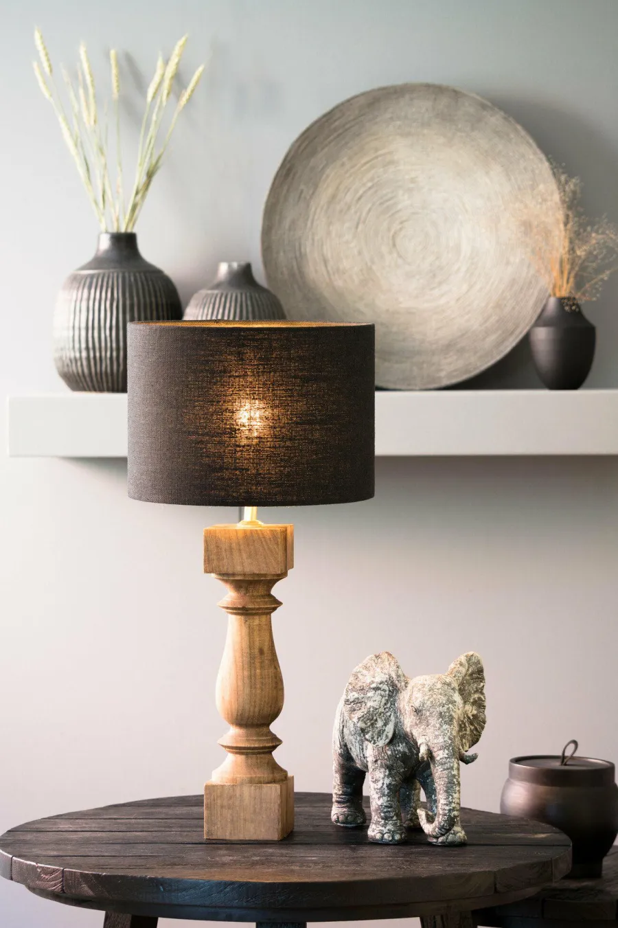 Light en Living Lampenkap cilinder 30-30-21 cm LIVIGNO zwart Discount