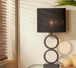 Light en Living Lampenkap ovaal recht Livigno zwart - diverse maten Clearance